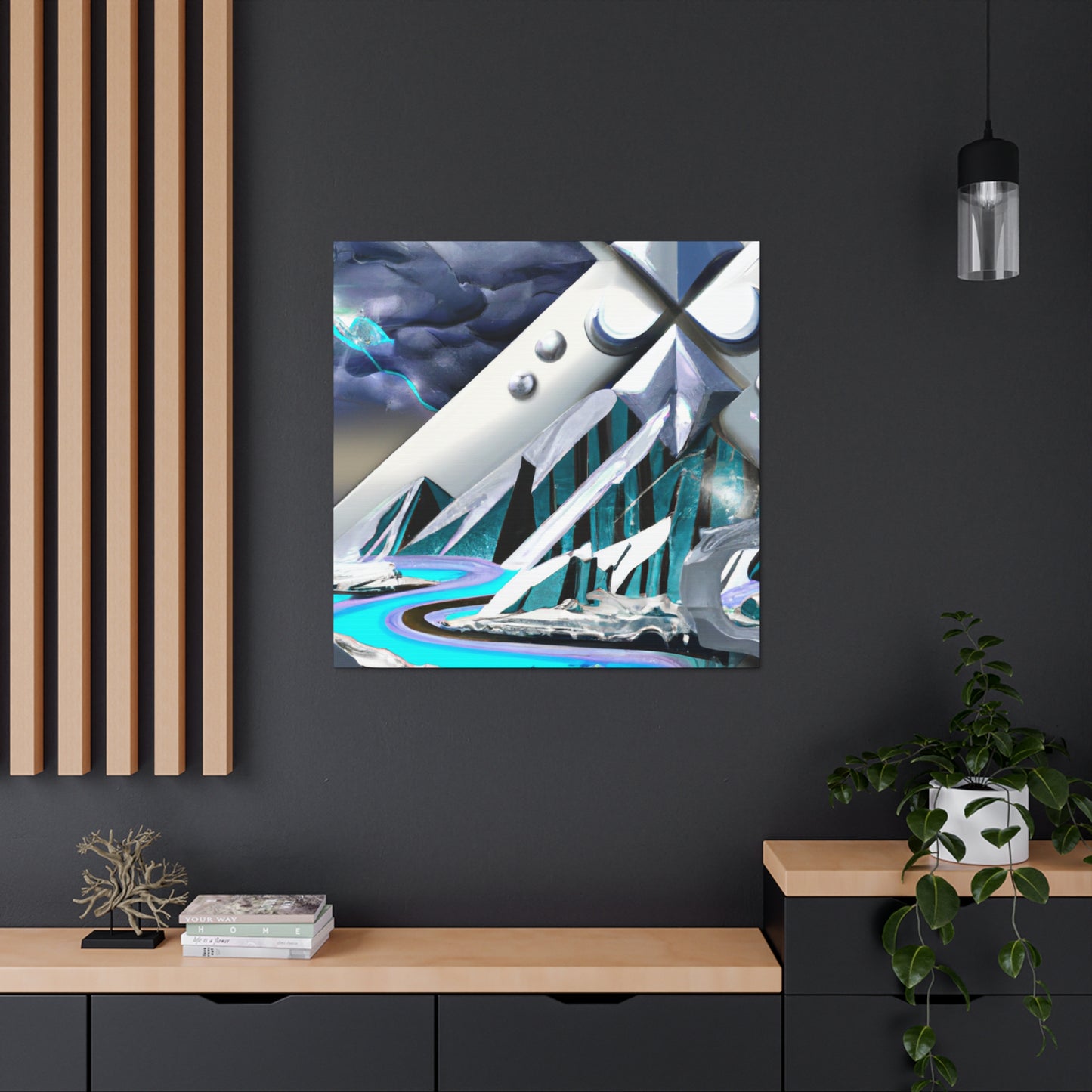 "Snowy Mountain Peaks Glow" - Canvas