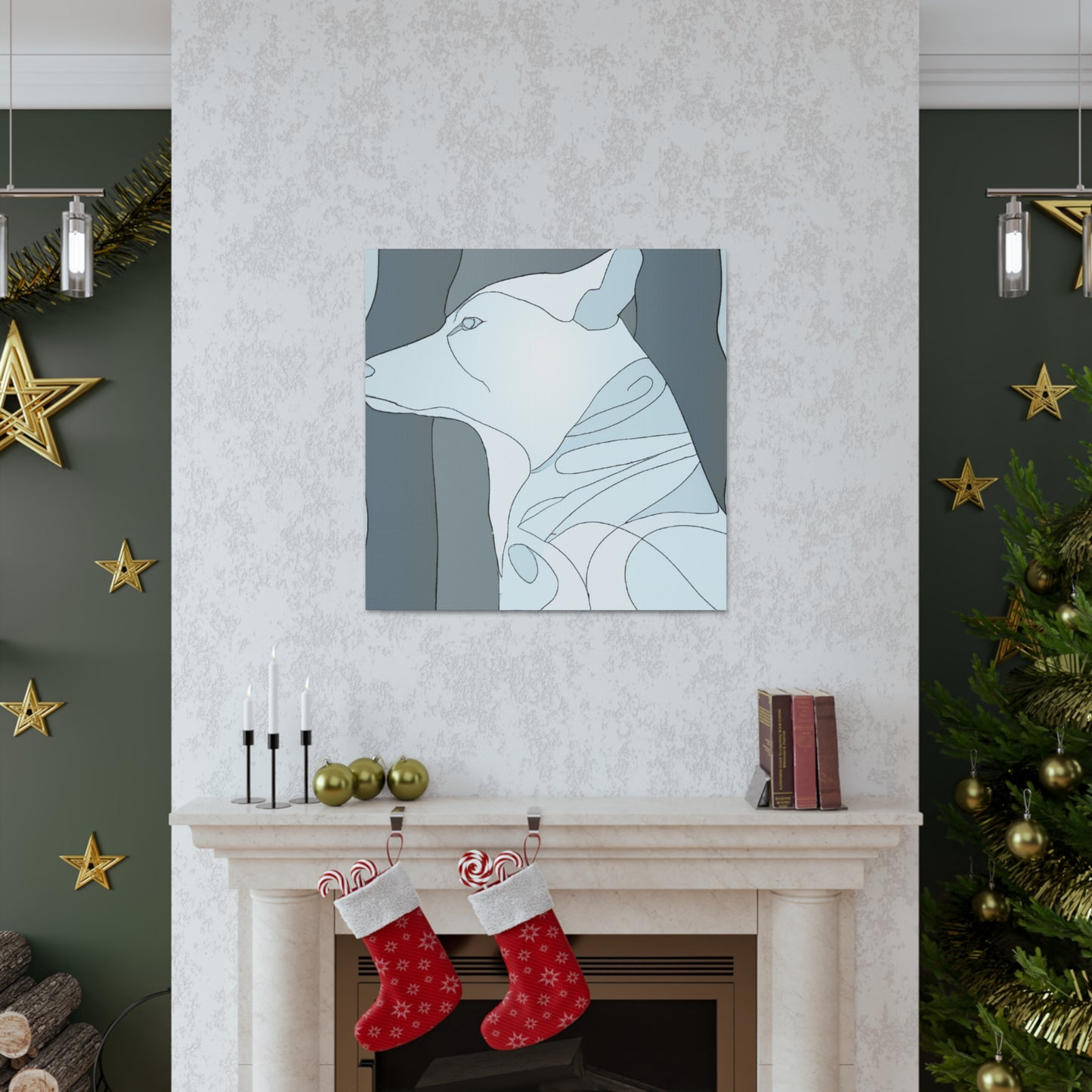 "Arctic Wolf in Snow" - Canvas