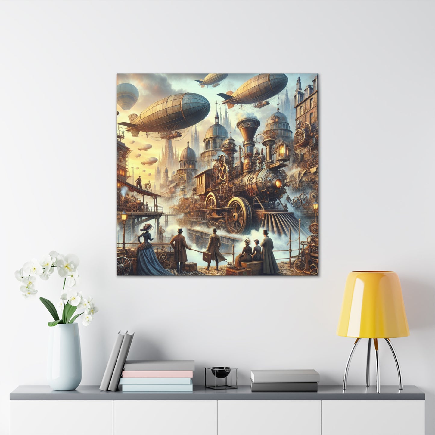 "Mechanical Dreamscape Voyage" - Canvas