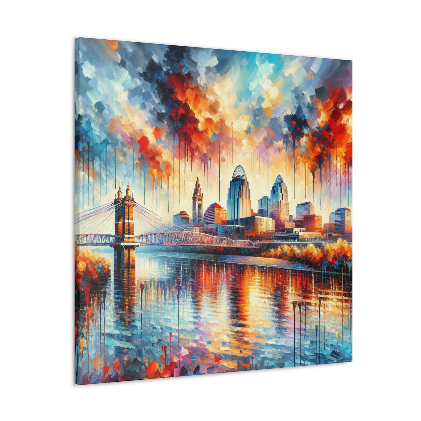 "Cityscape of Cincinnati" - Canvas