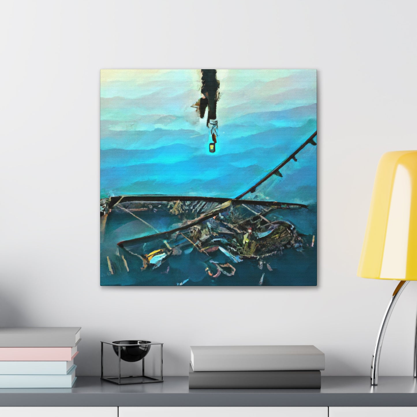 Catching Fish Amidst Rollers - Canvas