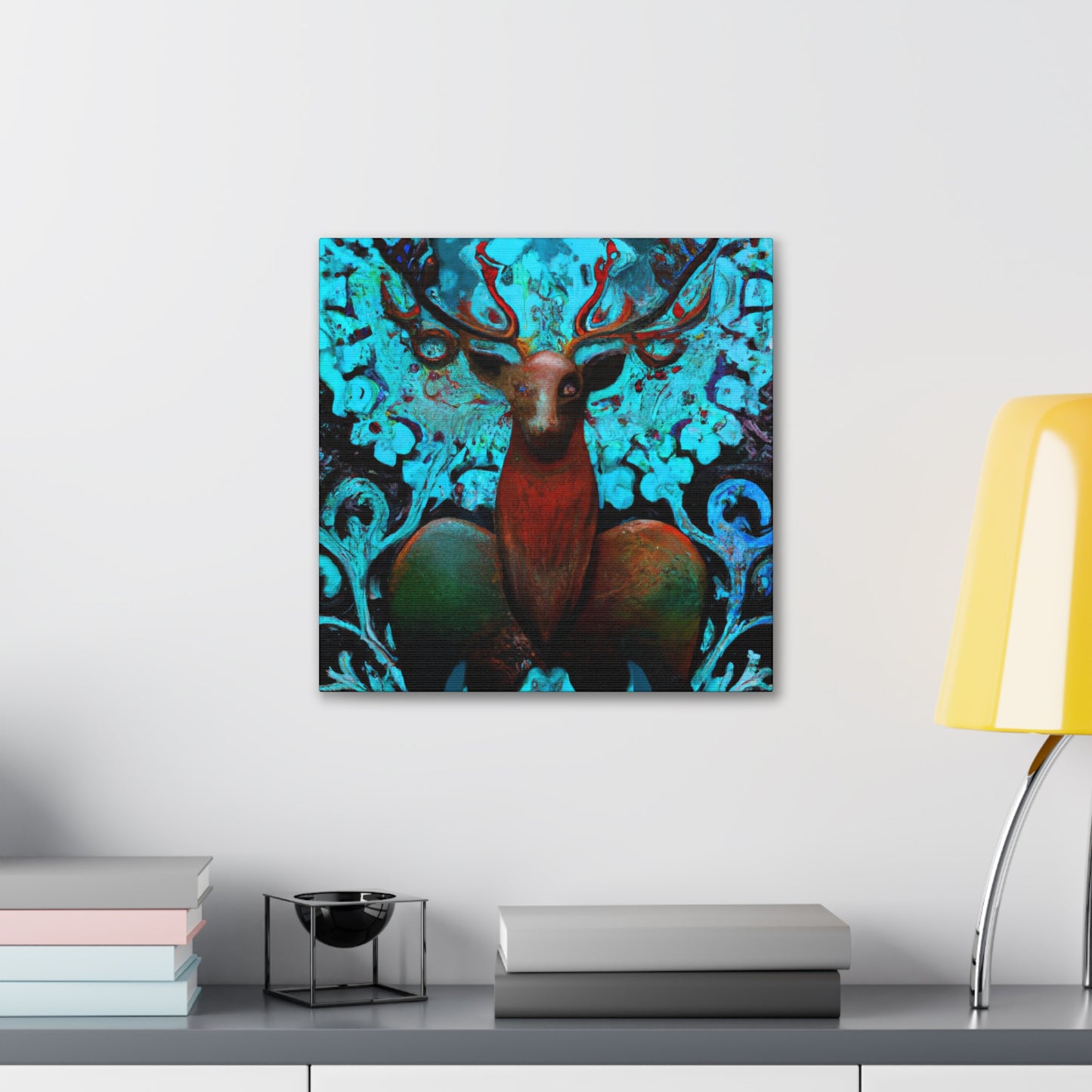 "Reindeer Reflection Realm" - Canvas