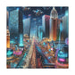 Neon Mirage Nightscape - Canvas