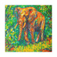 "Elephant in Impressionism" - Canvas