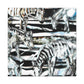 "Zebra's Striped Reflection" - Canvas