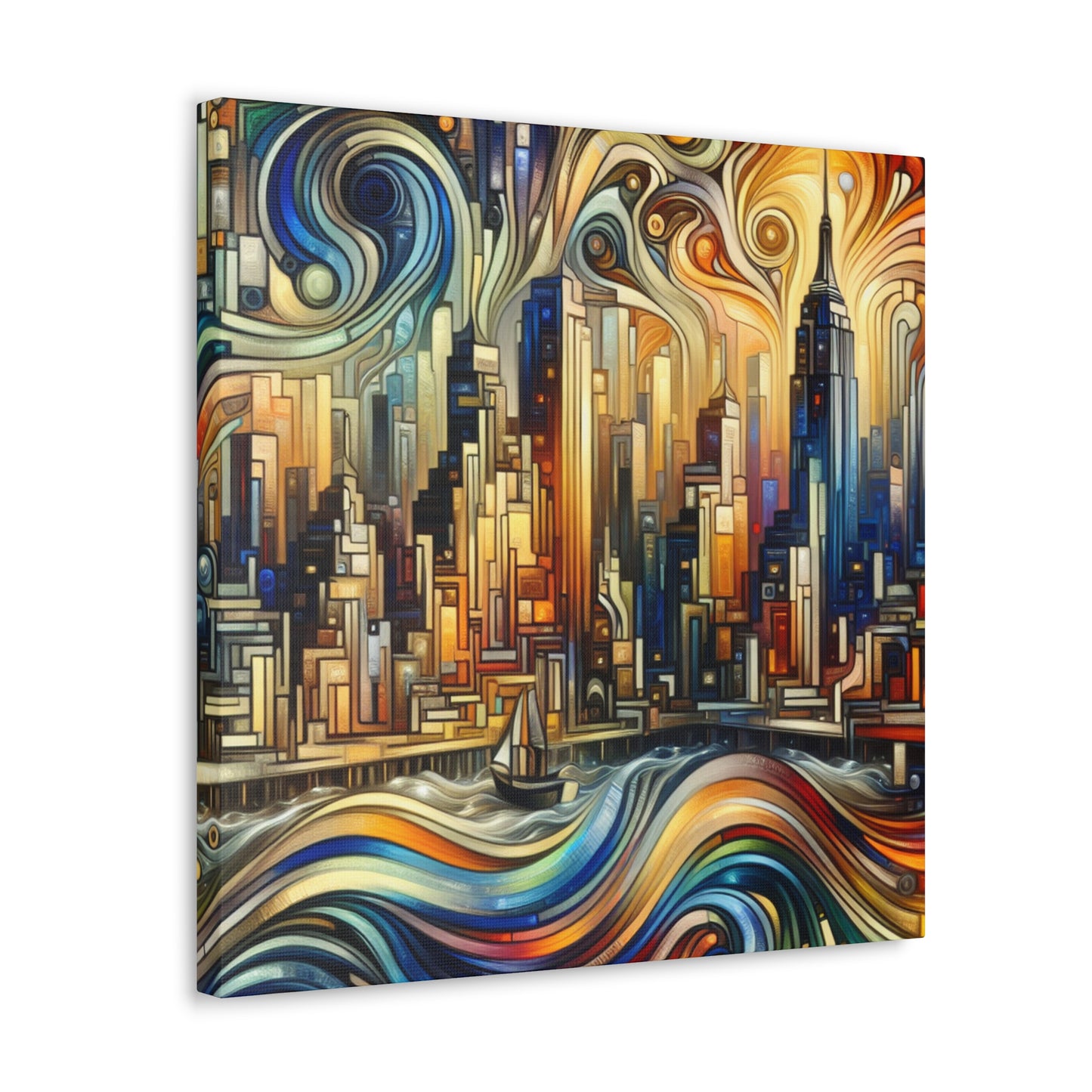 "Concrete Dreamscape of Gotham" - Canvas