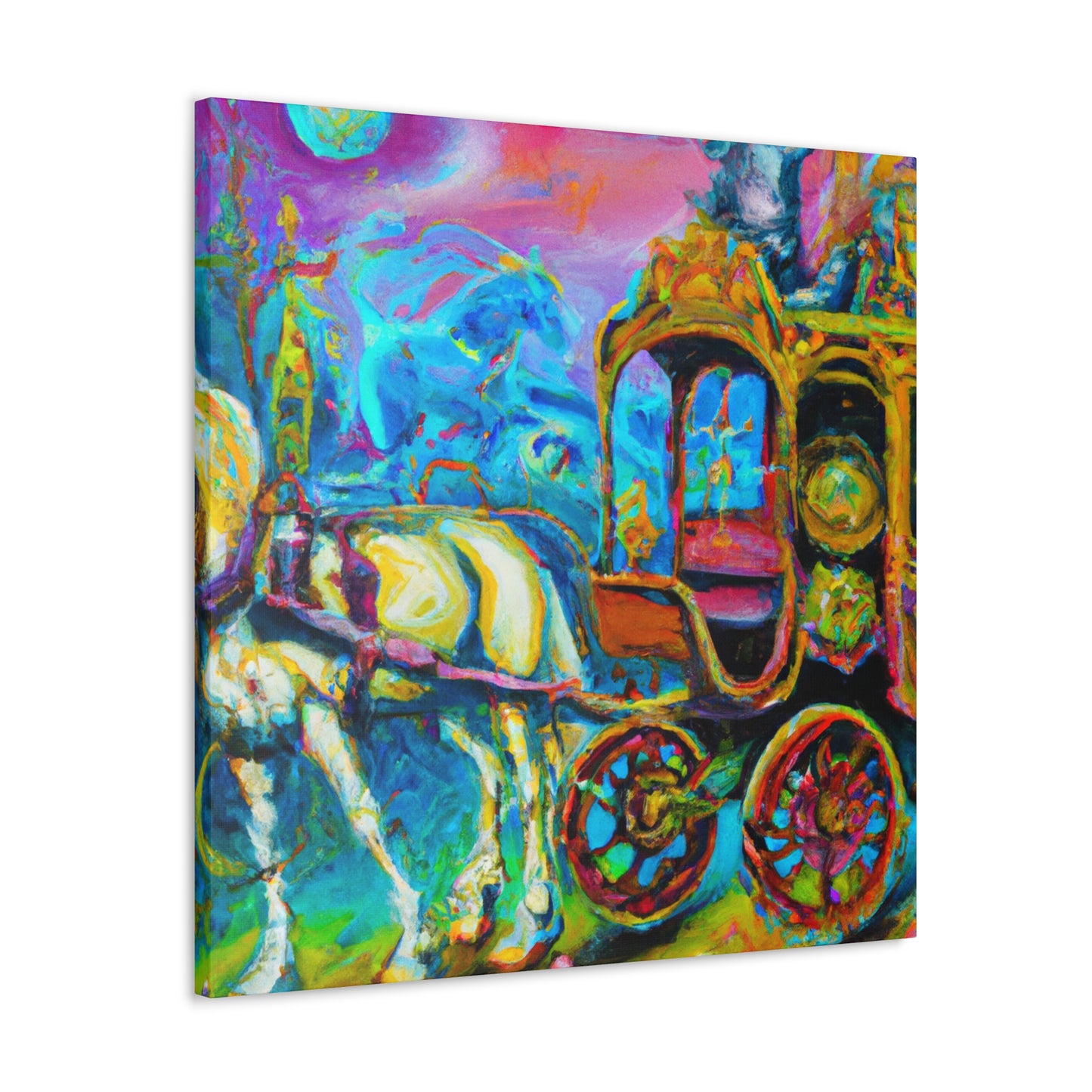 "Carriage With Reining Horse" - Canvas