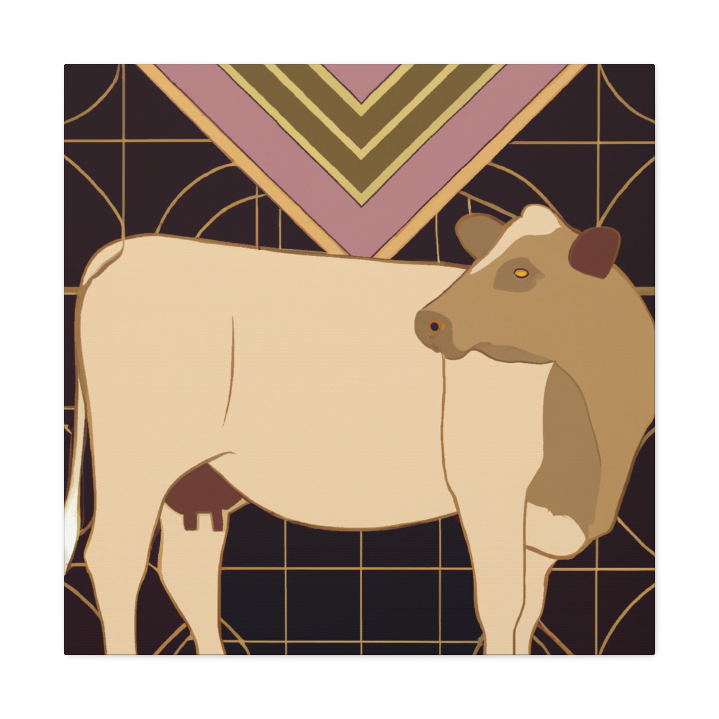 "Pastoral Art Deco Jersey" - Canvas