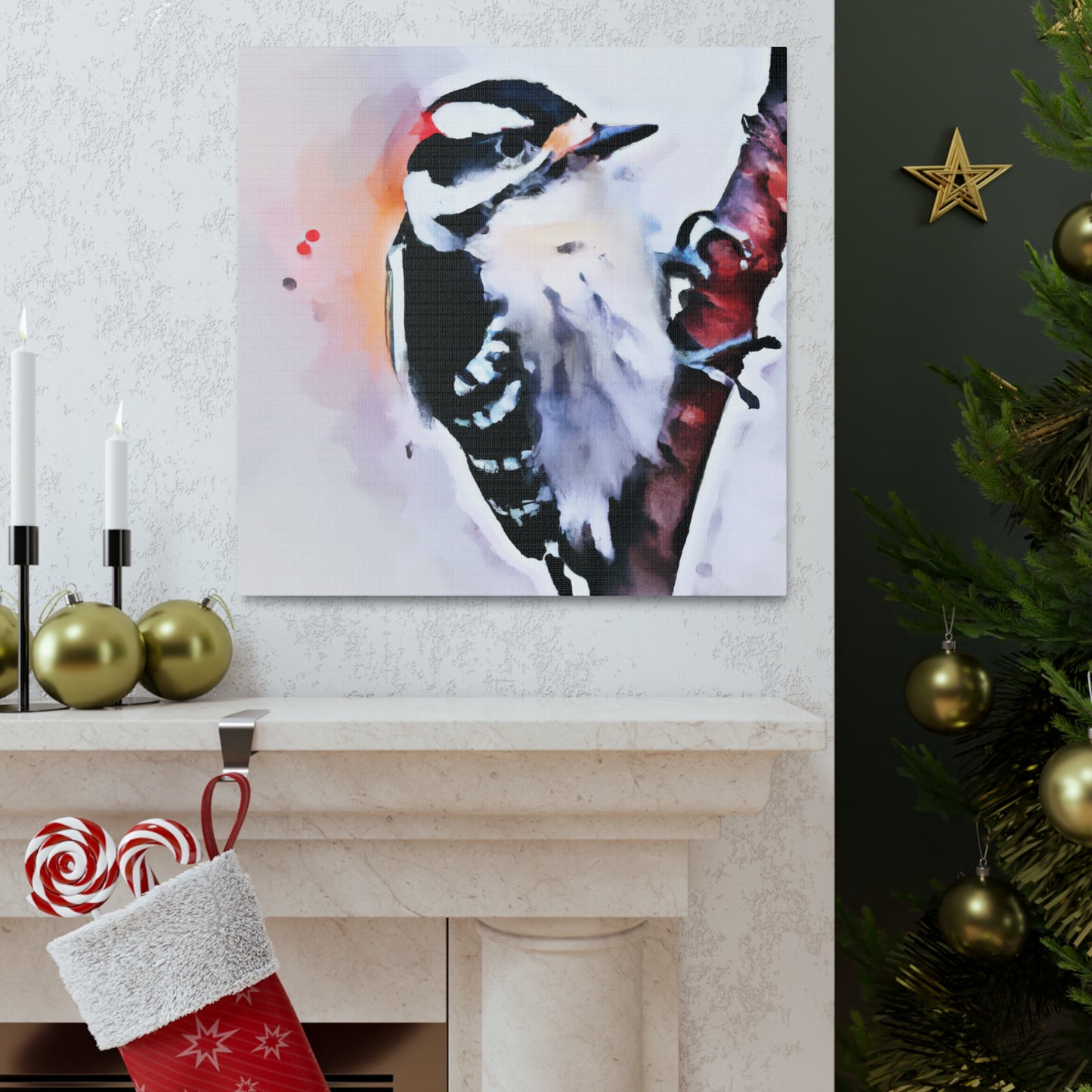 Downy Woodpecker Dream - Canvas