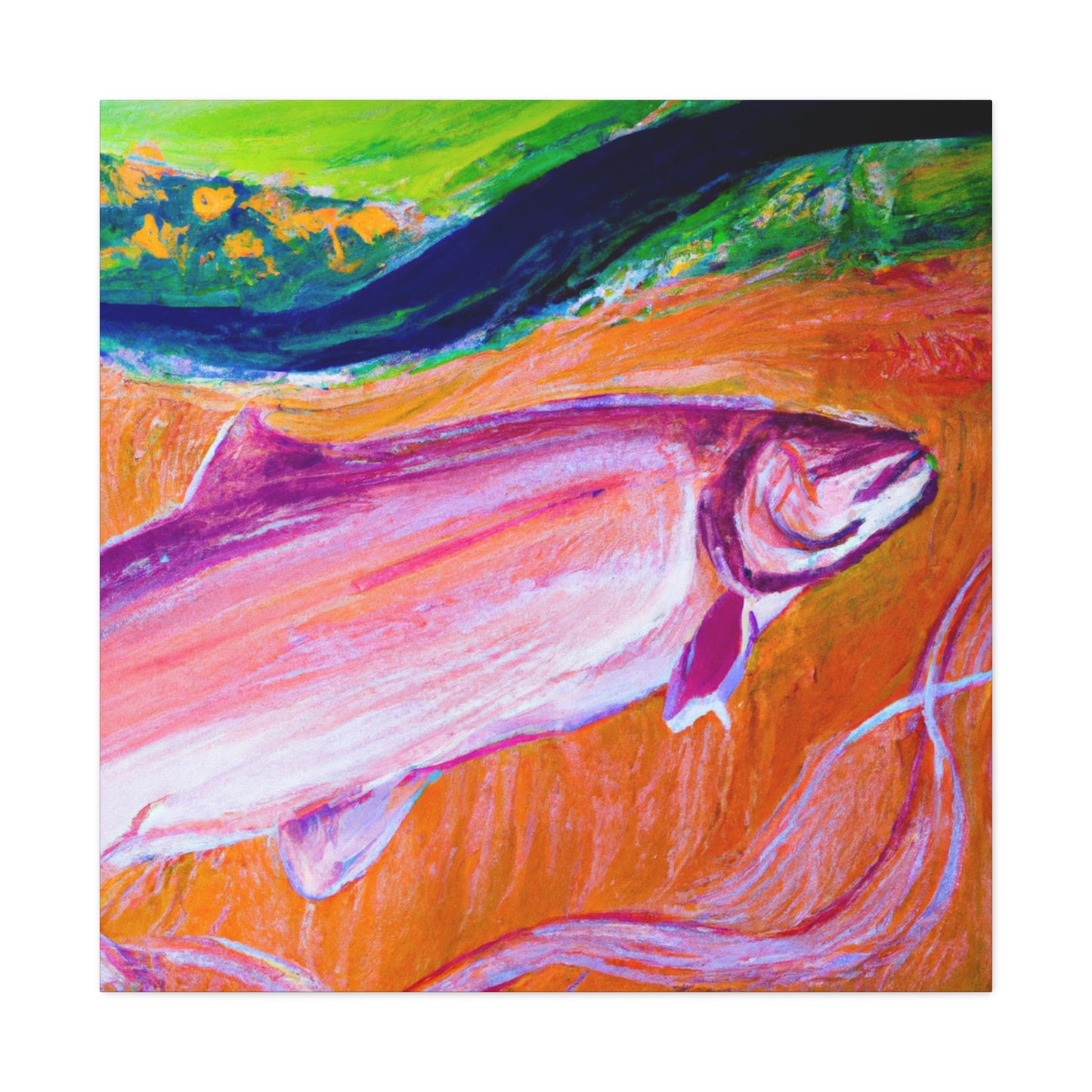 Salmon in Reflection. - Canvas