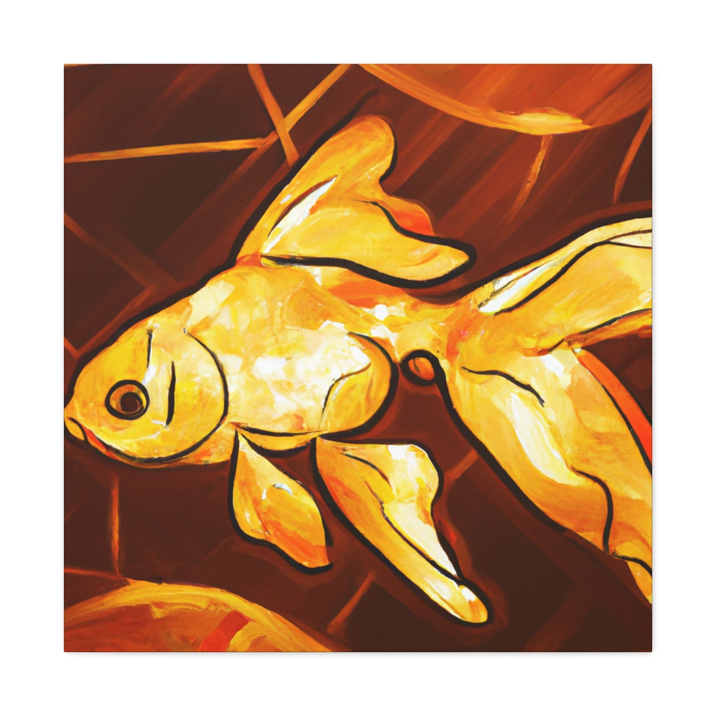 "Golden Glimmer of Goldfish" - Canvas