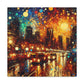 Luminescent Night Metropolis - Canvas