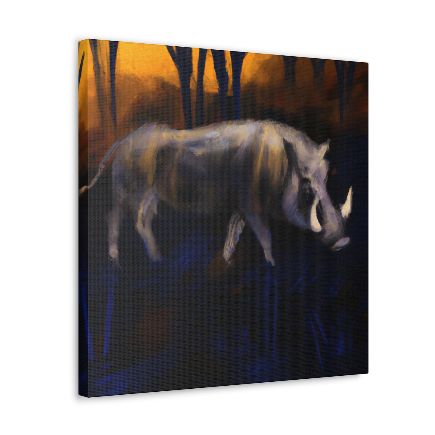 "Warthog in Moonlight" - Canvas