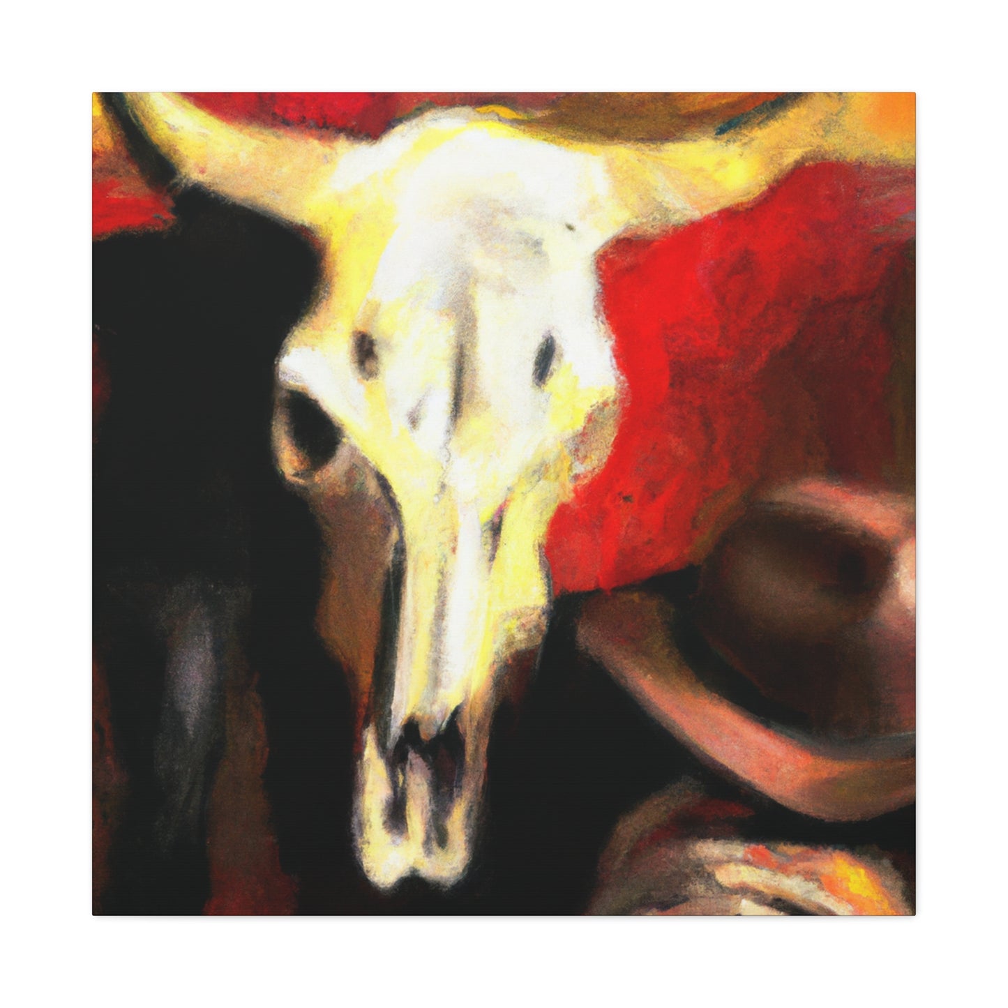 "Cow Skull Expressionism' - Canvas