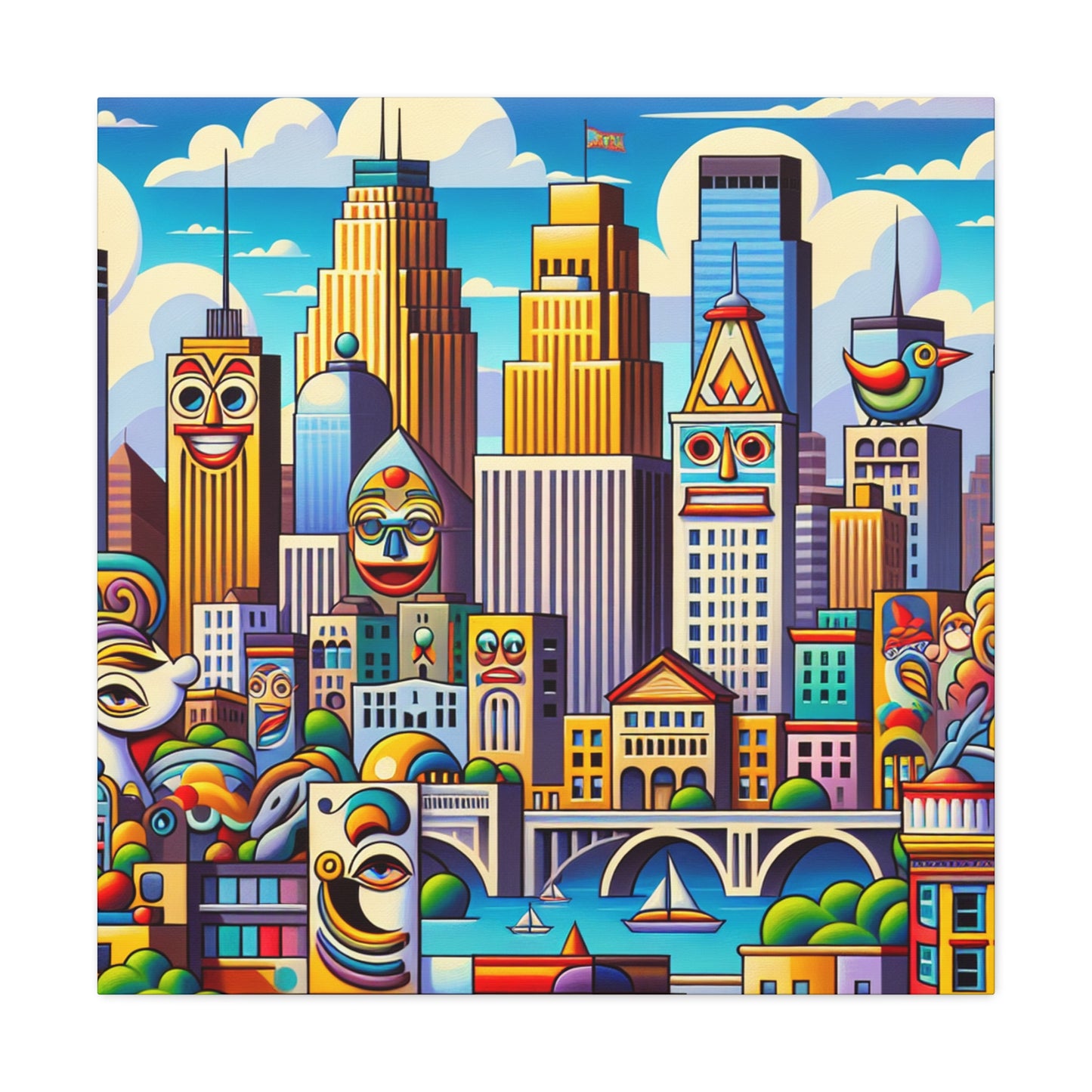 Cityscape Symphony Minneapolis - Canvas