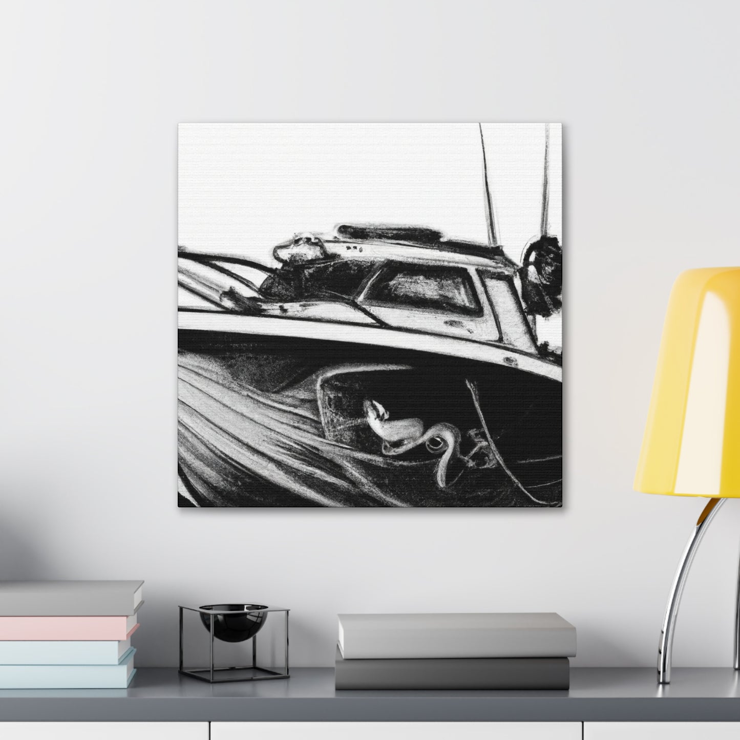 Fishing by Moonlight Boat - Canvas