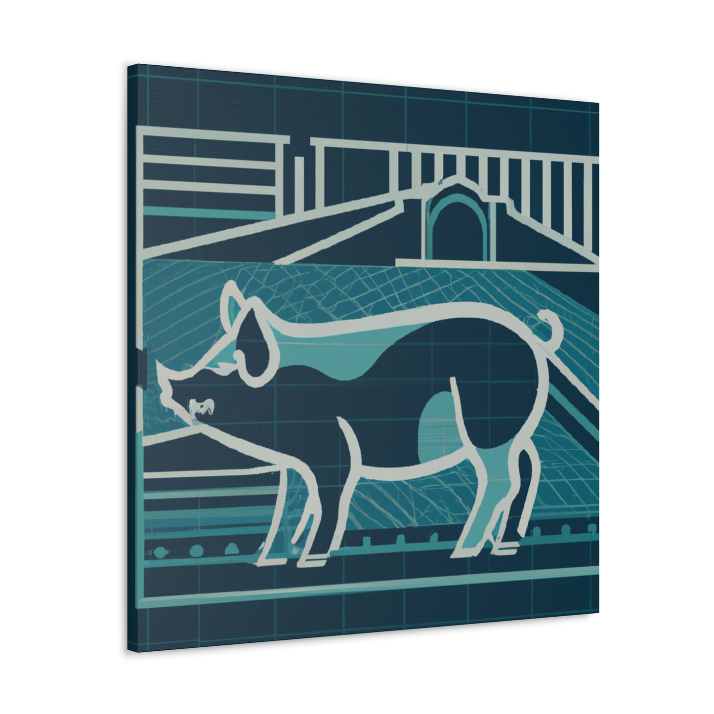 "Pig in Art Deco" - Canvas