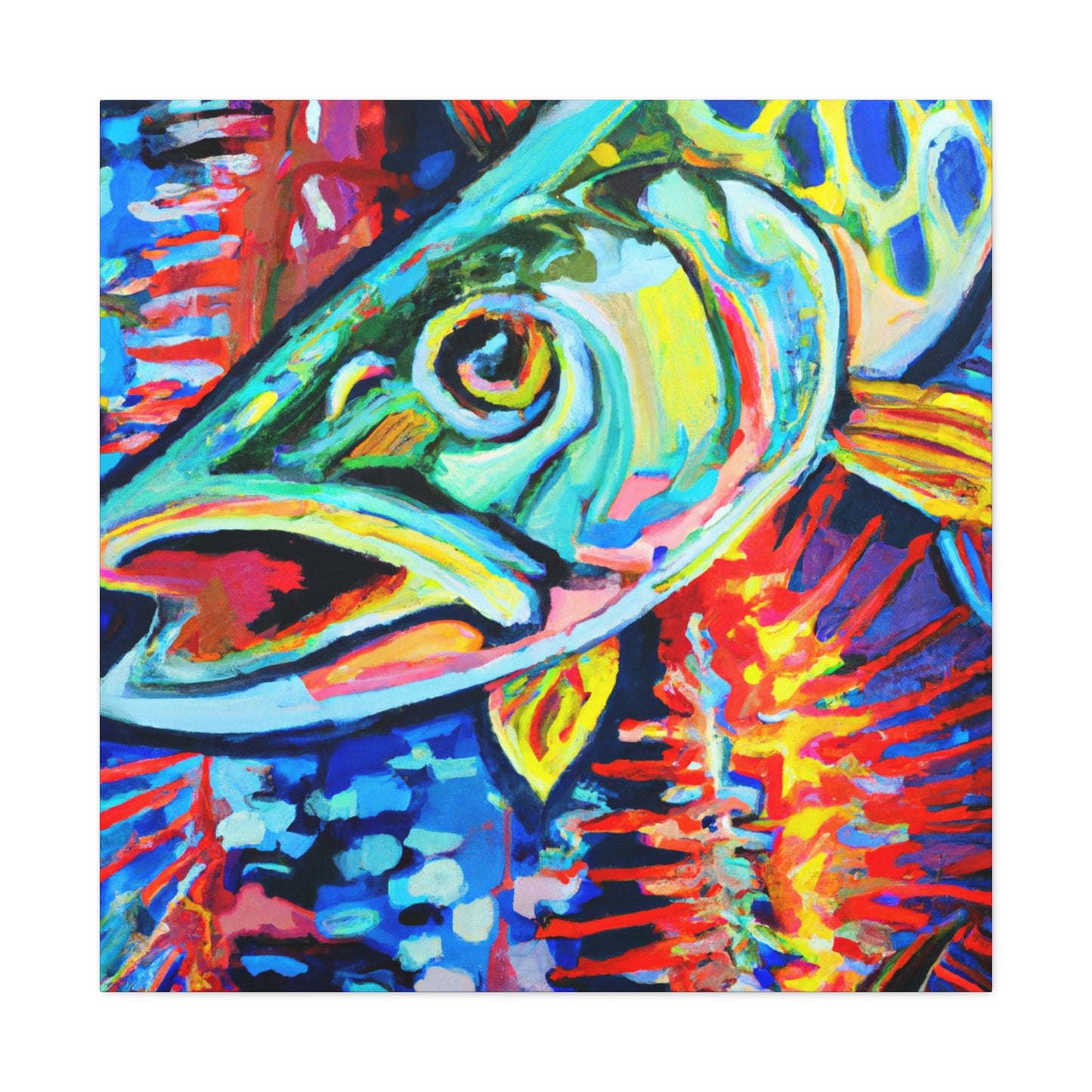 "Pike in Moonlight Aquarium" - Canvas