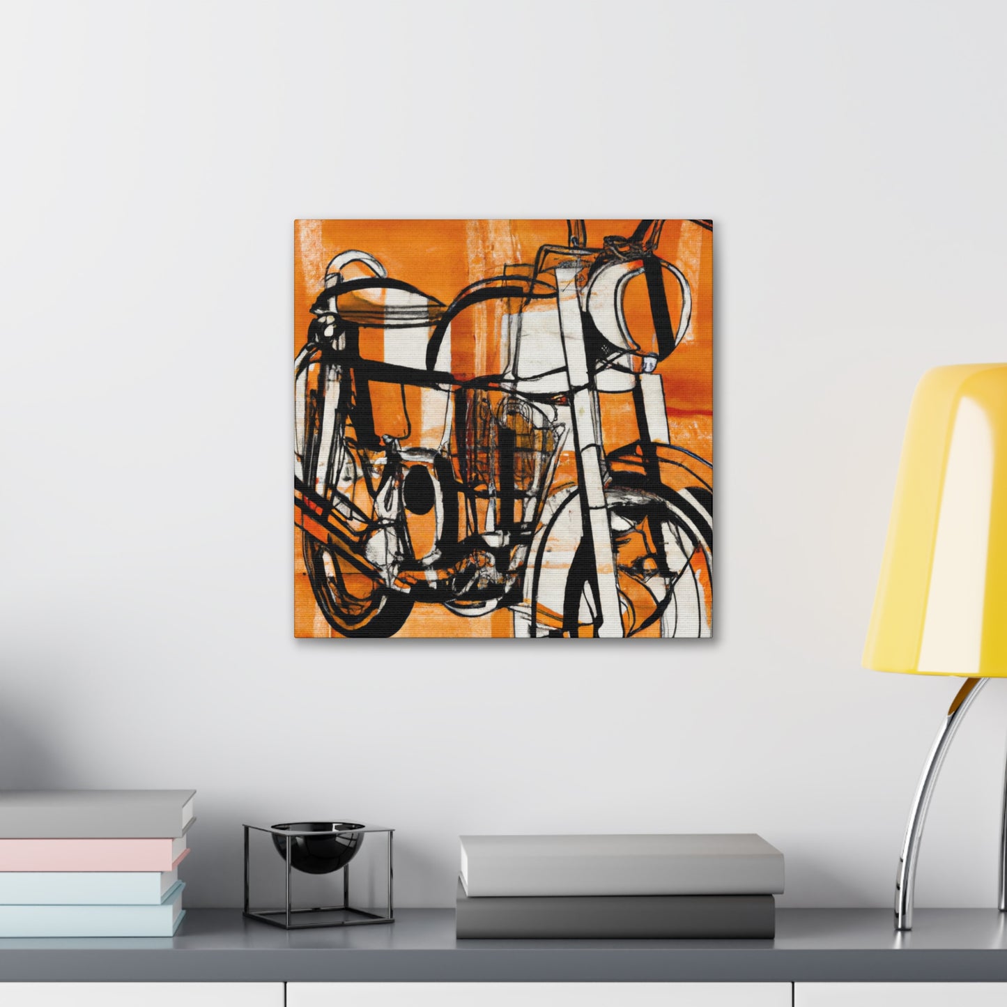 "Motorcycle Meets Art Deco" - Canvas