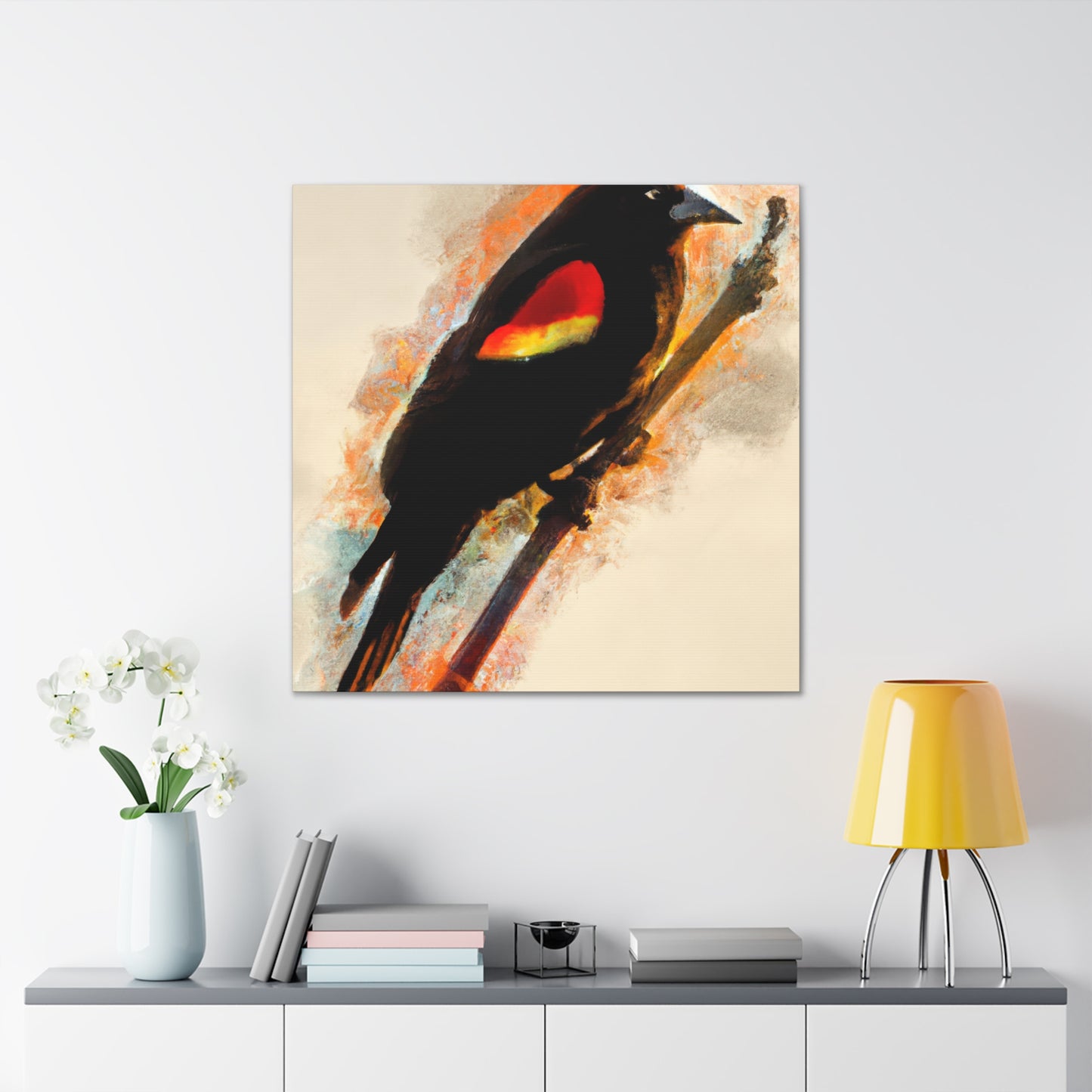 "Red Winged Joyful Anthem" - Canvas