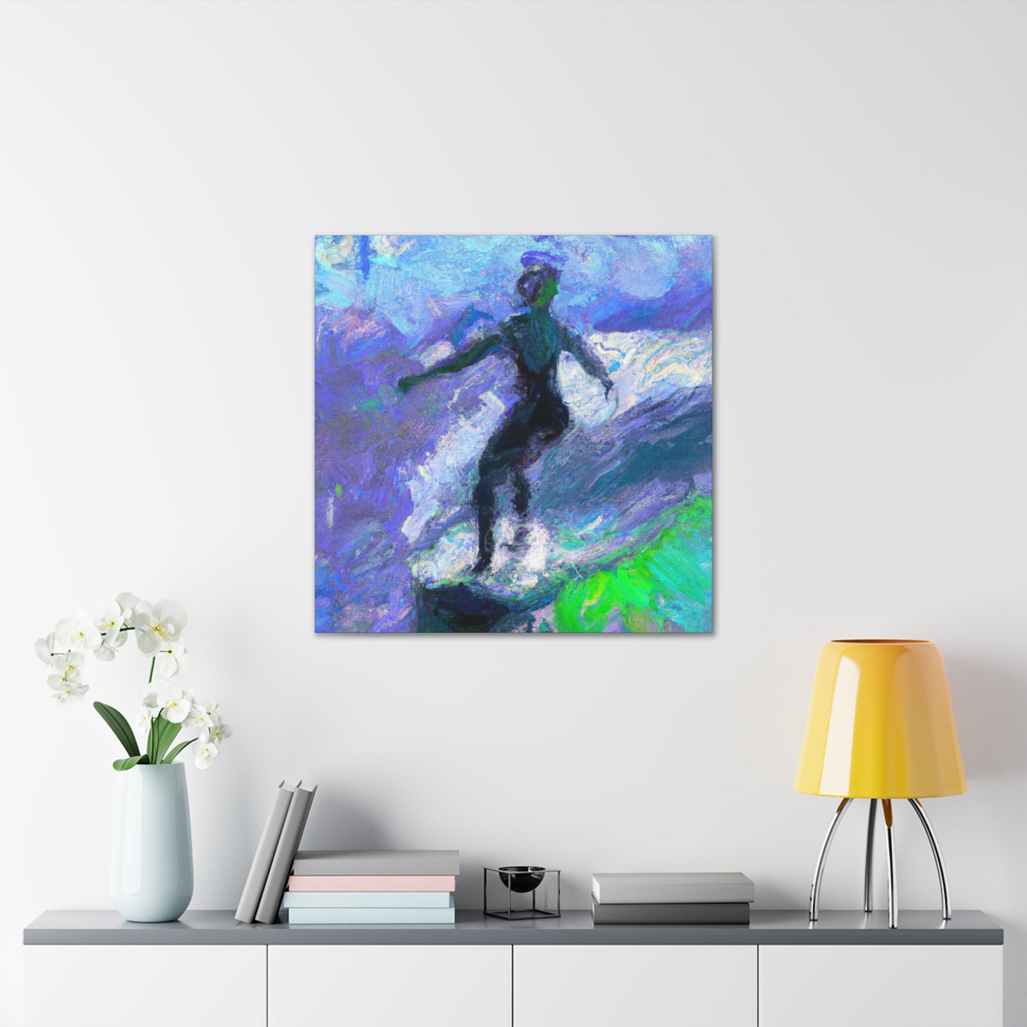 Surfers on Wave Crest - Canvas