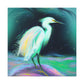 "Winter Egret Snowscape" - Canvas