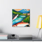 Salmon Swimming Serenely - Canvas