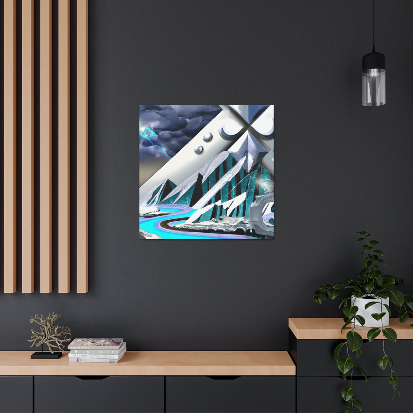 "Snowy Mountain Peaks Glow" - Canvas