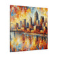 City in Vivid Hues - Canvas