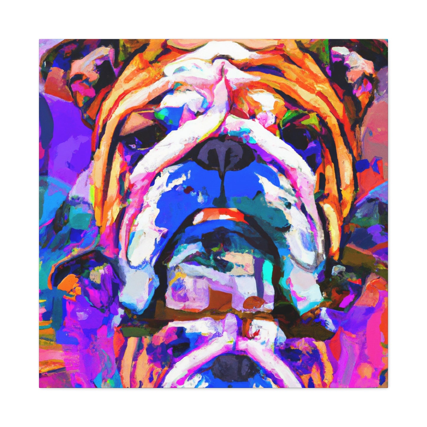 "English Bulldog Portrait" - Canvas