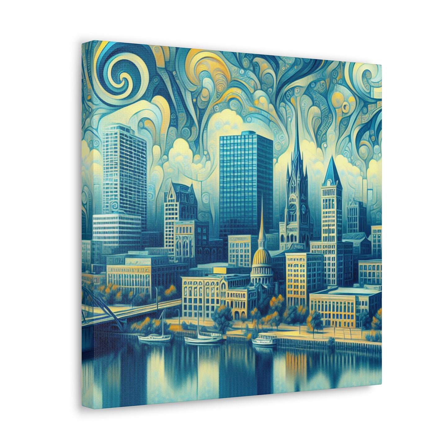 "Enigmatic Metropolis Unveiled" - Canvas