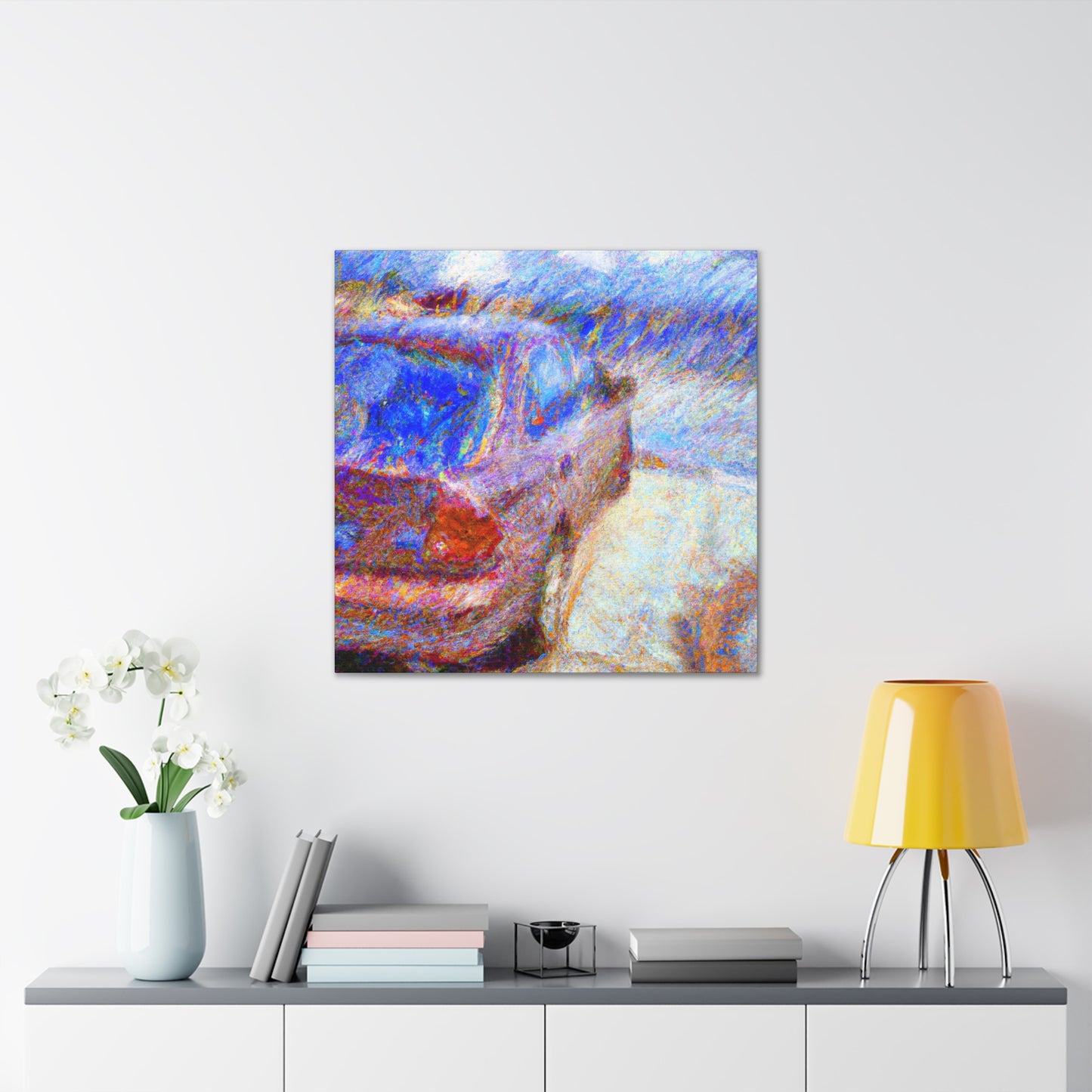 "Car Along the Countryside" - Canvas