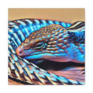 "Blue Tongued Skink Bliss" - Canvas