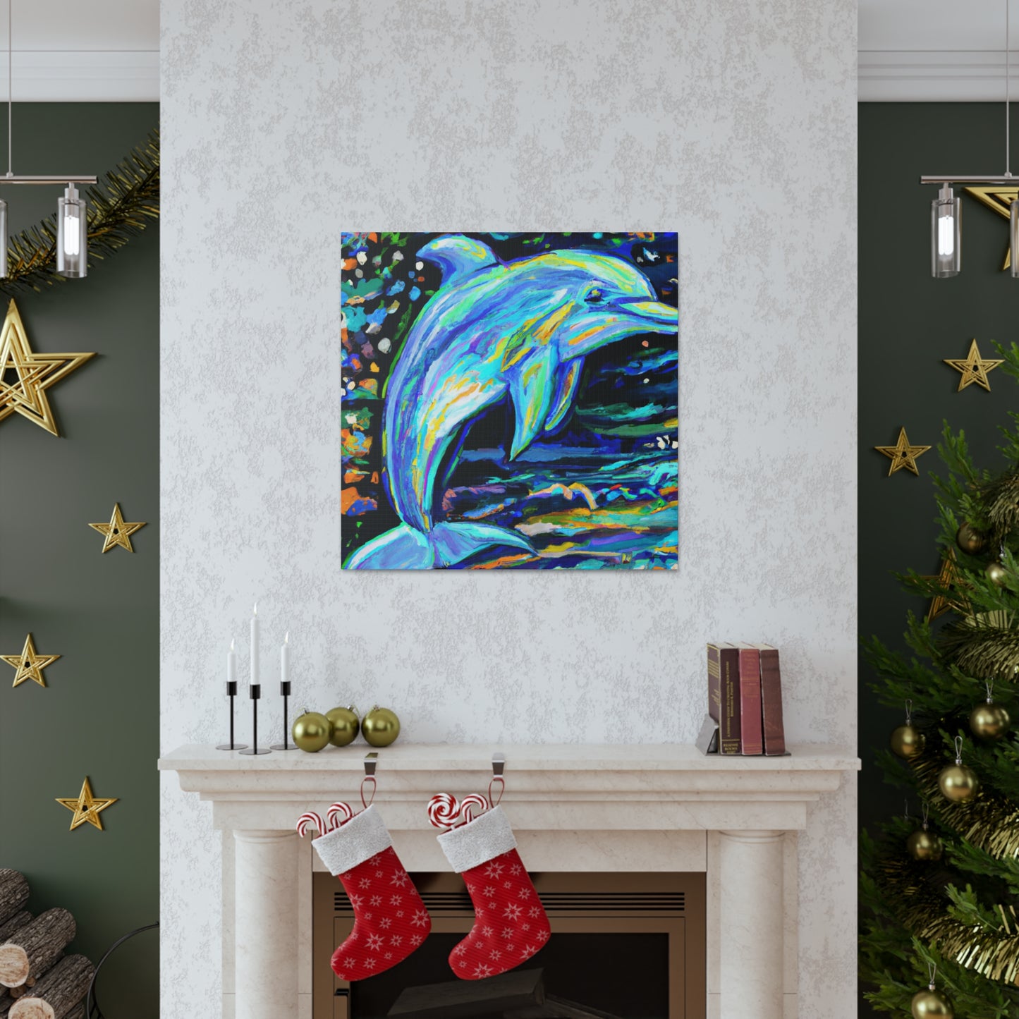 Dancing Dolphin Fauvism - Canvas