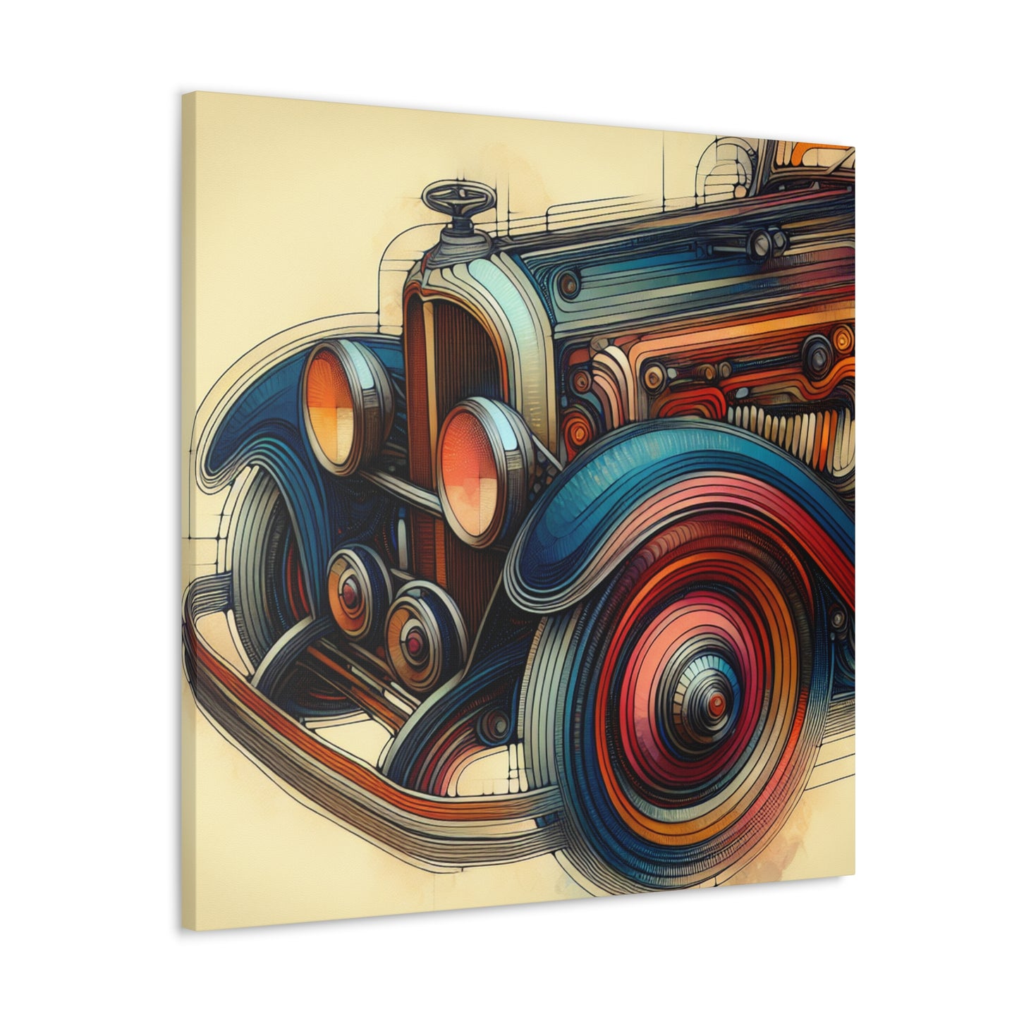 Retro Revival Radiance - Canvas