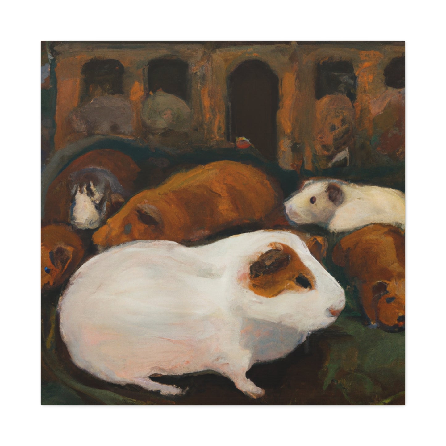 "Guinea Pig Renaissance Painting" - Canvas