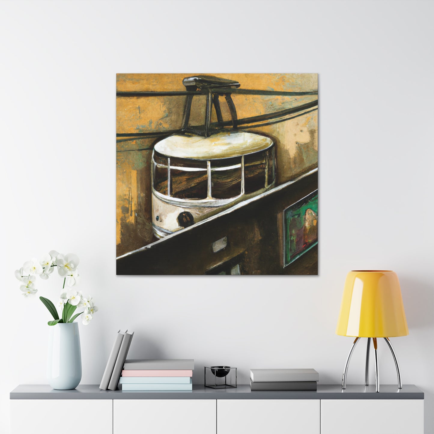 "Cable Car Dreamscape" - Canvas