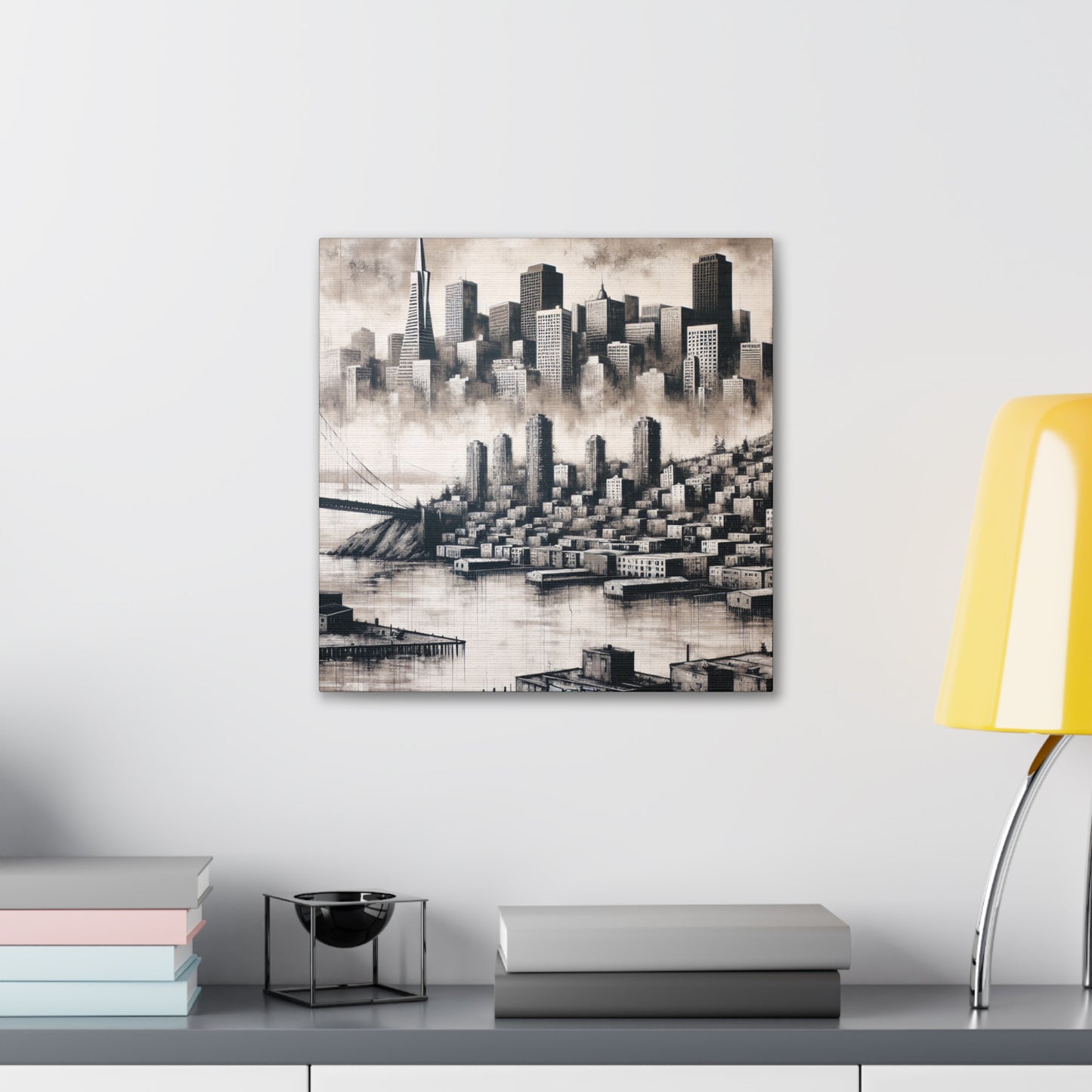 Golden City in Motion. - Canvas