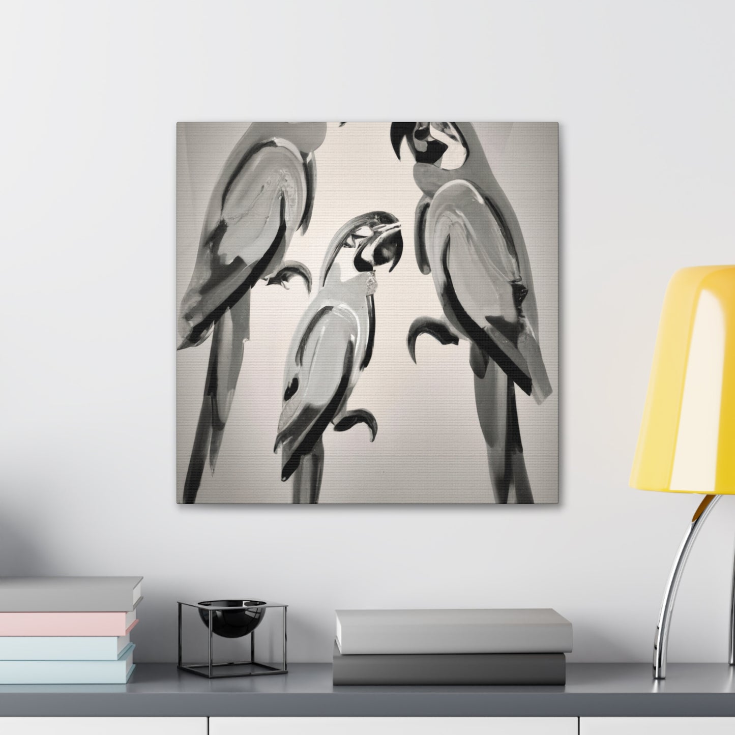 "Macaws Against Turquoise" - Canvas