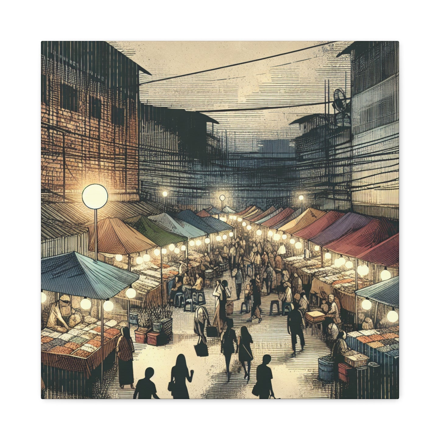 Luminous Midnight Bazaar - Canvas