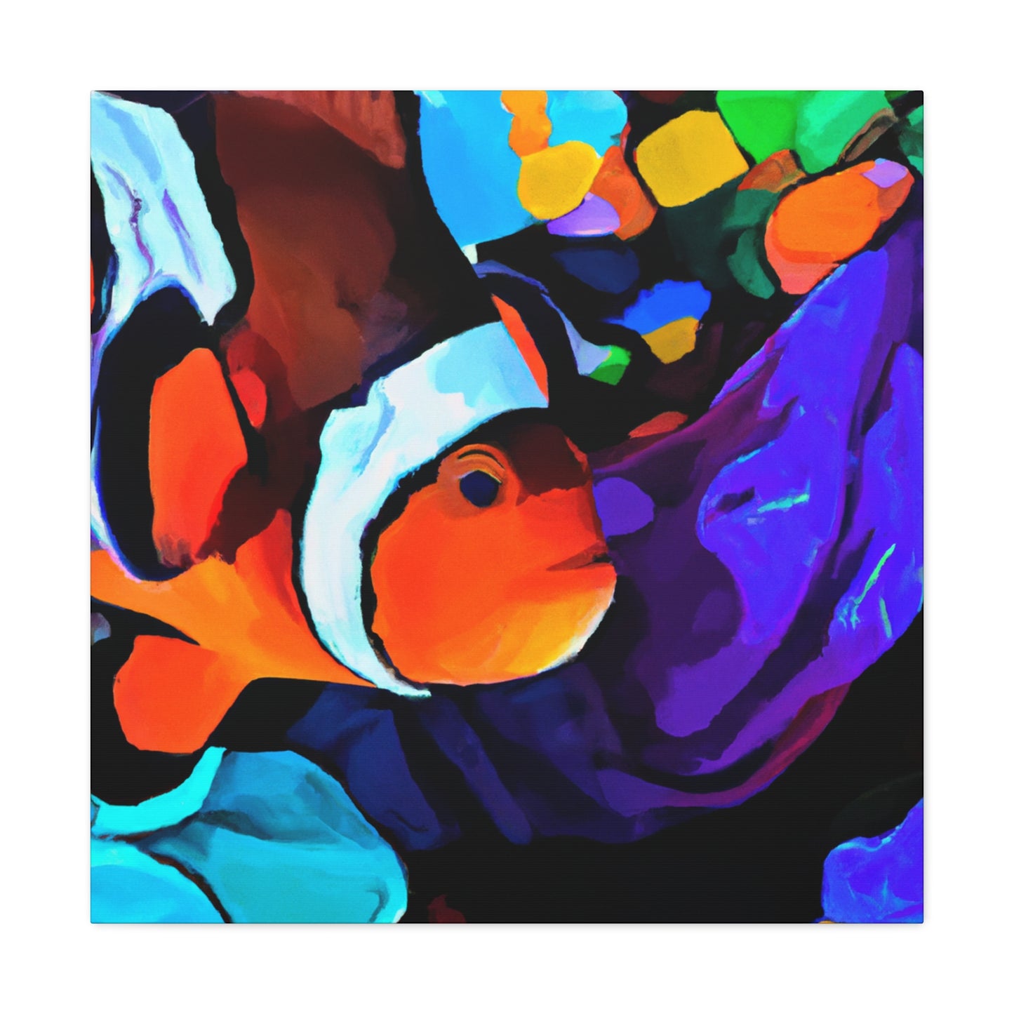 "Clownfish Swimming Gaily" - Canvas