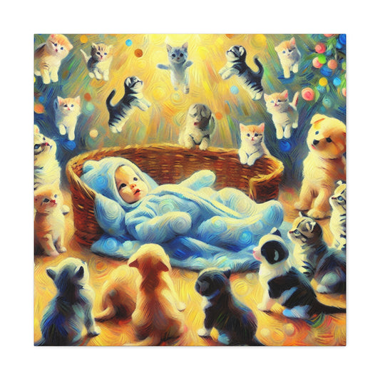 Whimsical Furball Frolics - Canvas