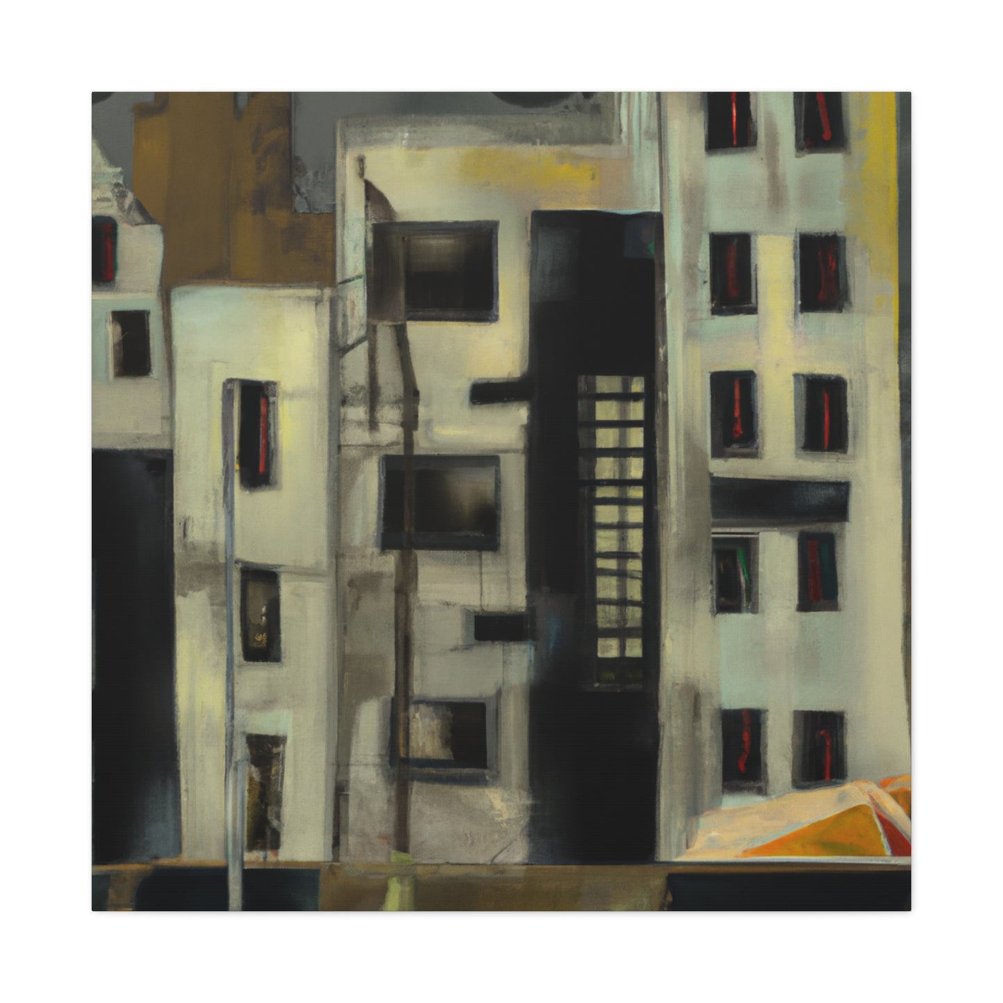 "Expressionist Cityscape Roar" - Canvas