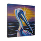 "Pelican in Flight Deko" - Canvas