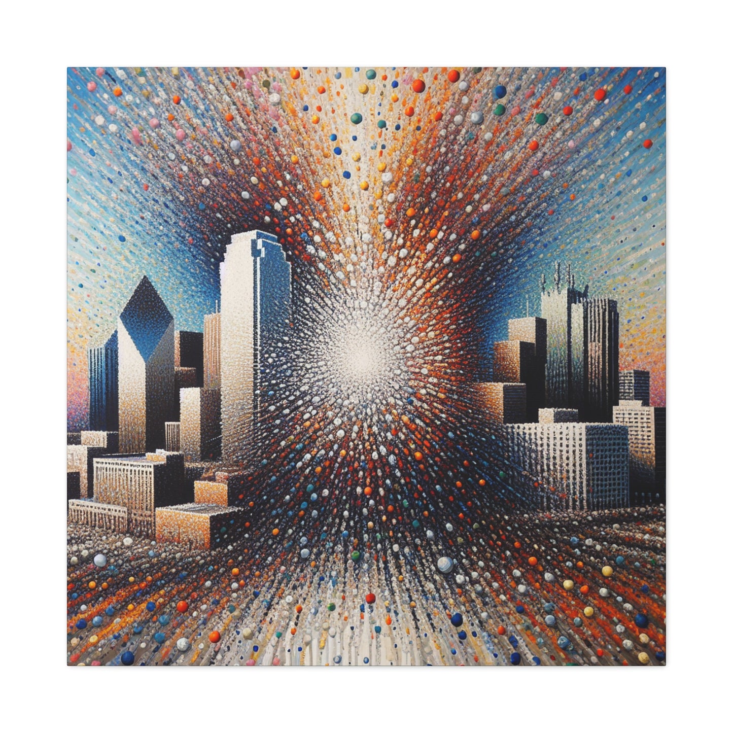 "Dazzling Dallas Dotscape" - Canvas