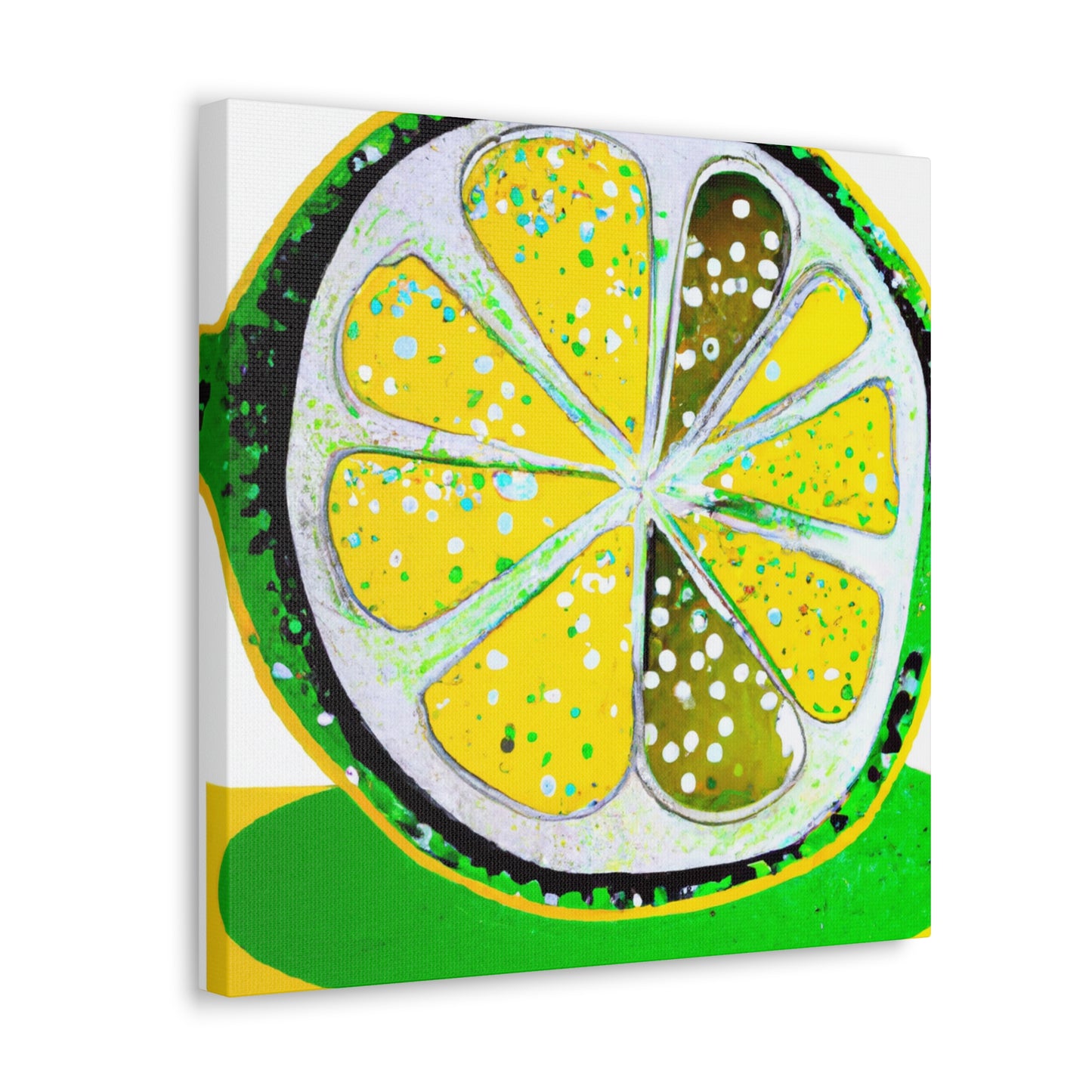 Lemon Folk Art Painting - Canvas