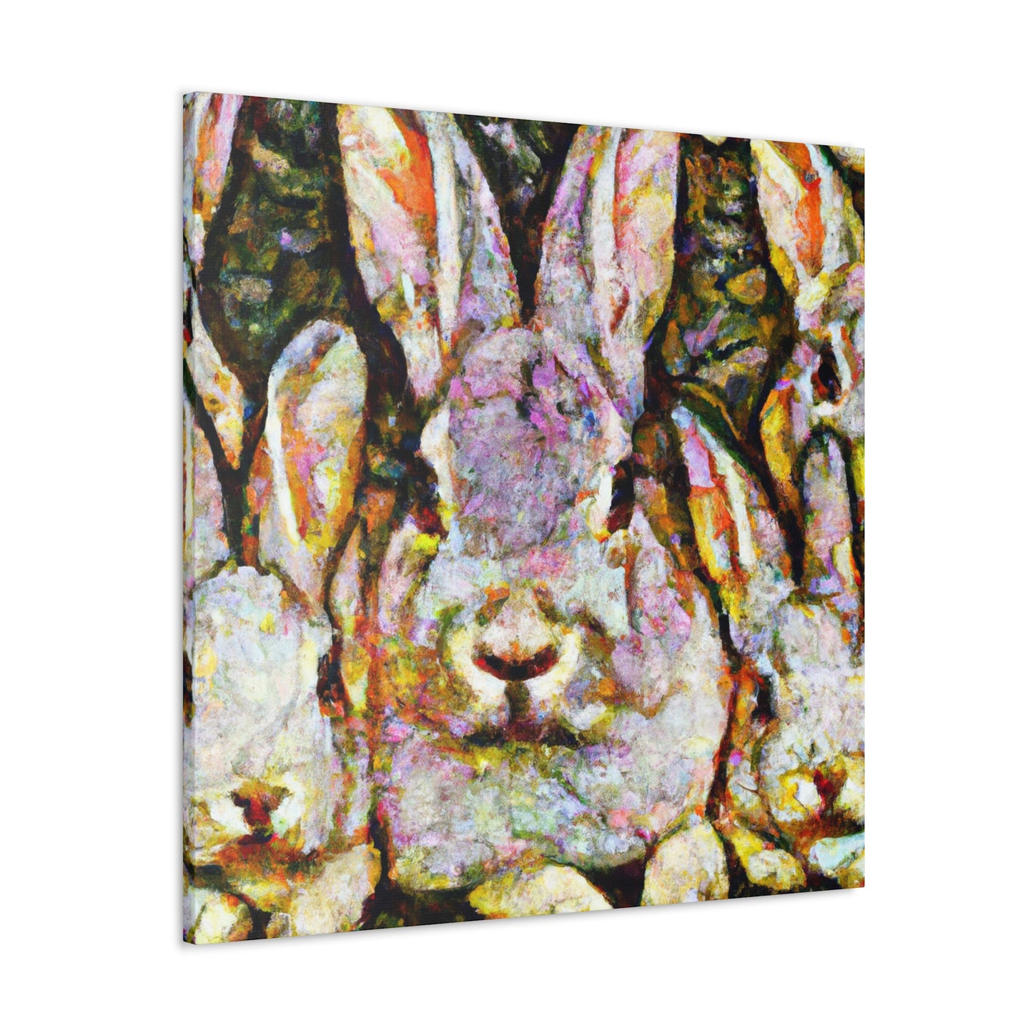 "Rabbit Among Daisies" - Canvas