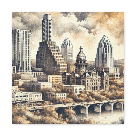 "Vibrant Austin Metropolis" - Canvas