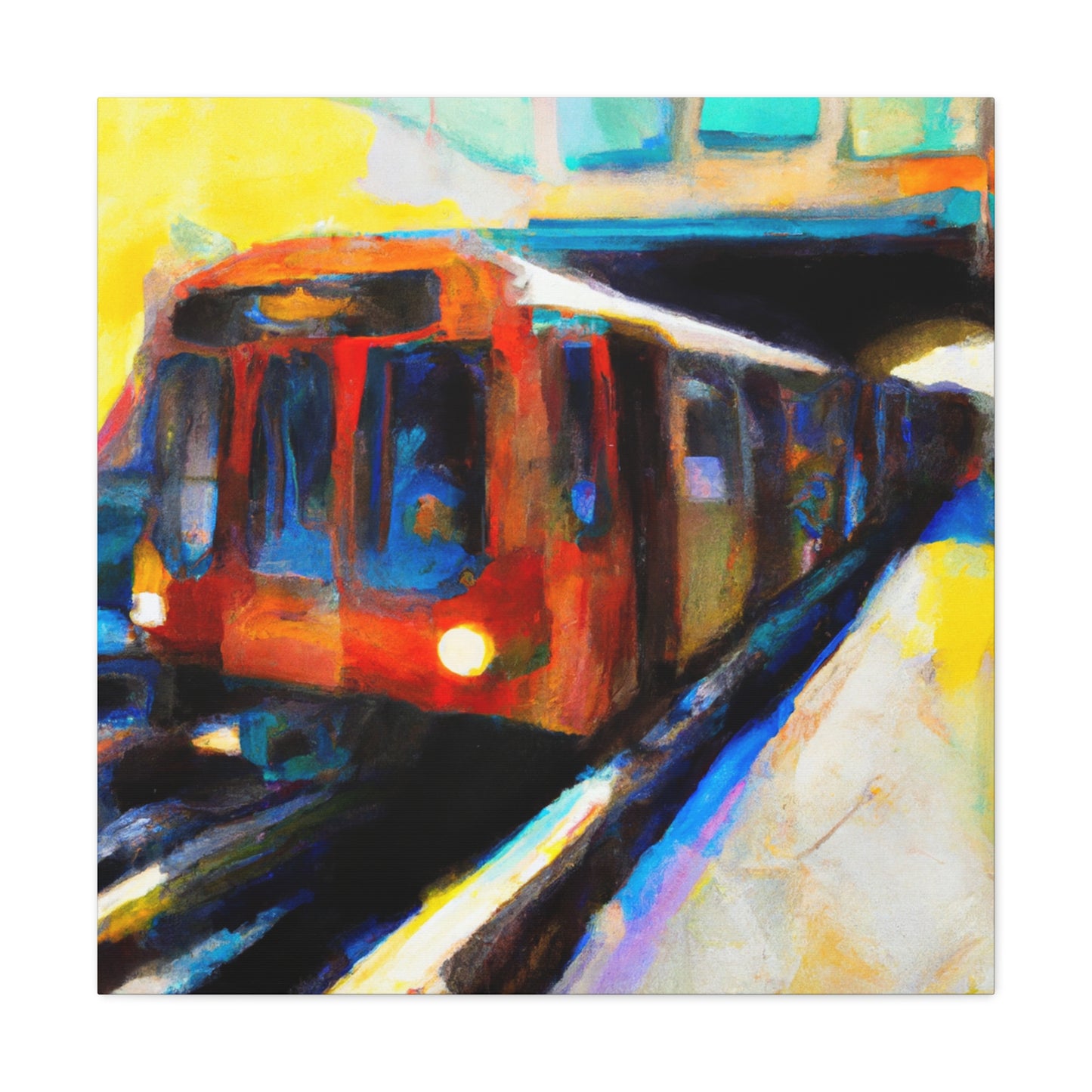 "Subway Train Expressionism" - Canvas