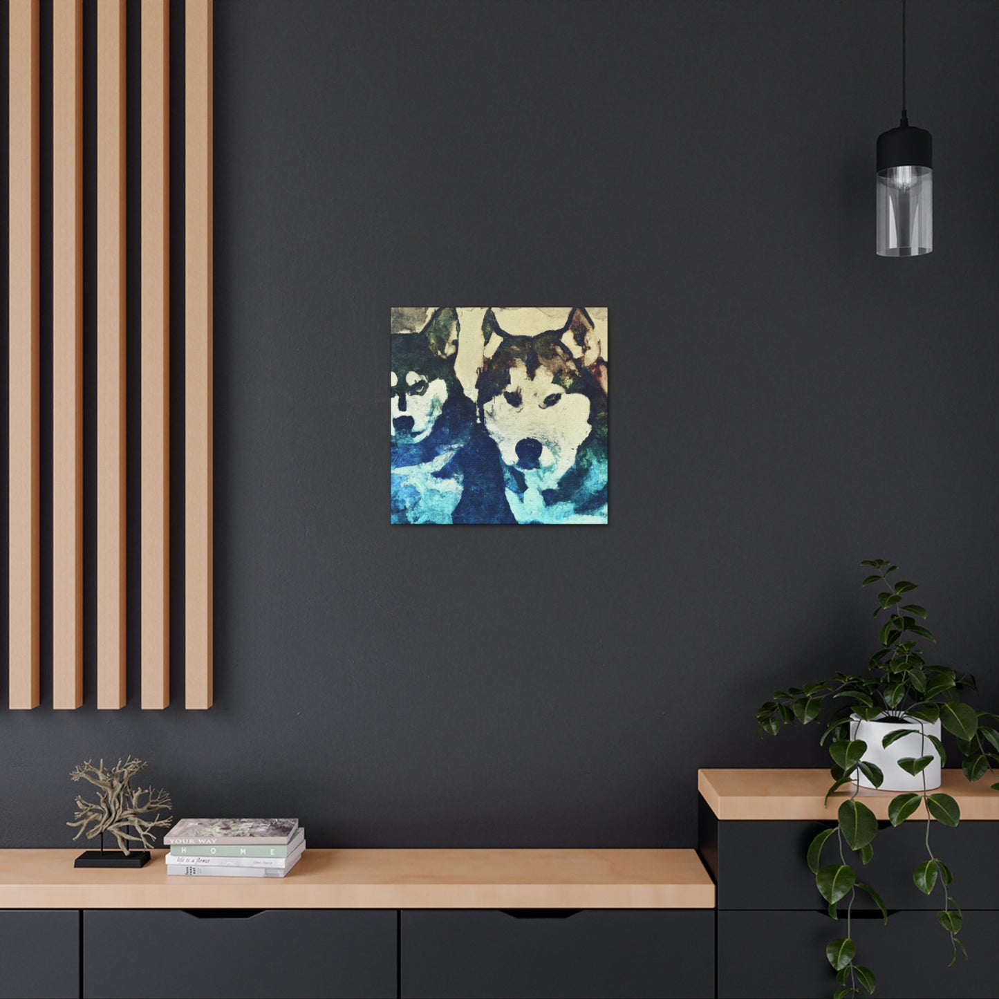 "Huskies in Distant Hues" - Canvas